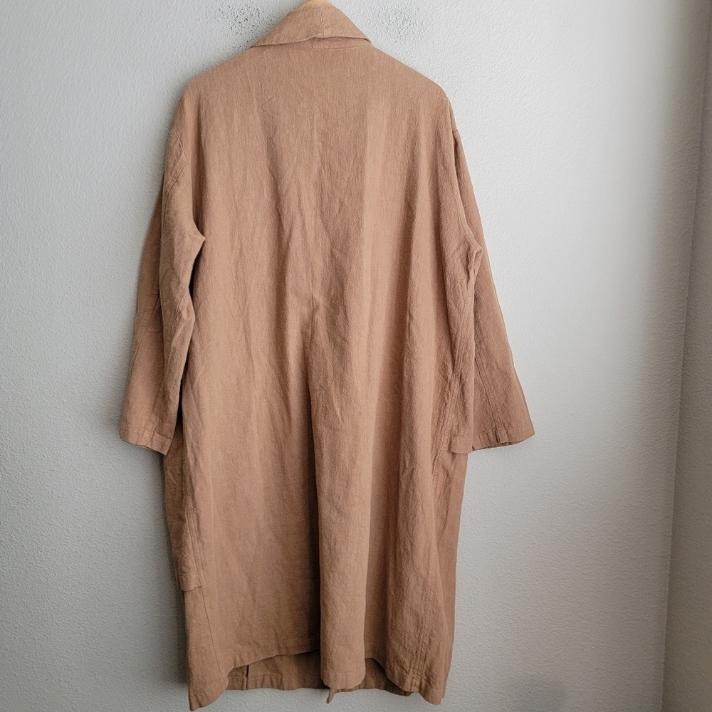 Monica Cordera Asymmetrical Ramie Coat In Clay Pot Os Nwt — image 5 of 8